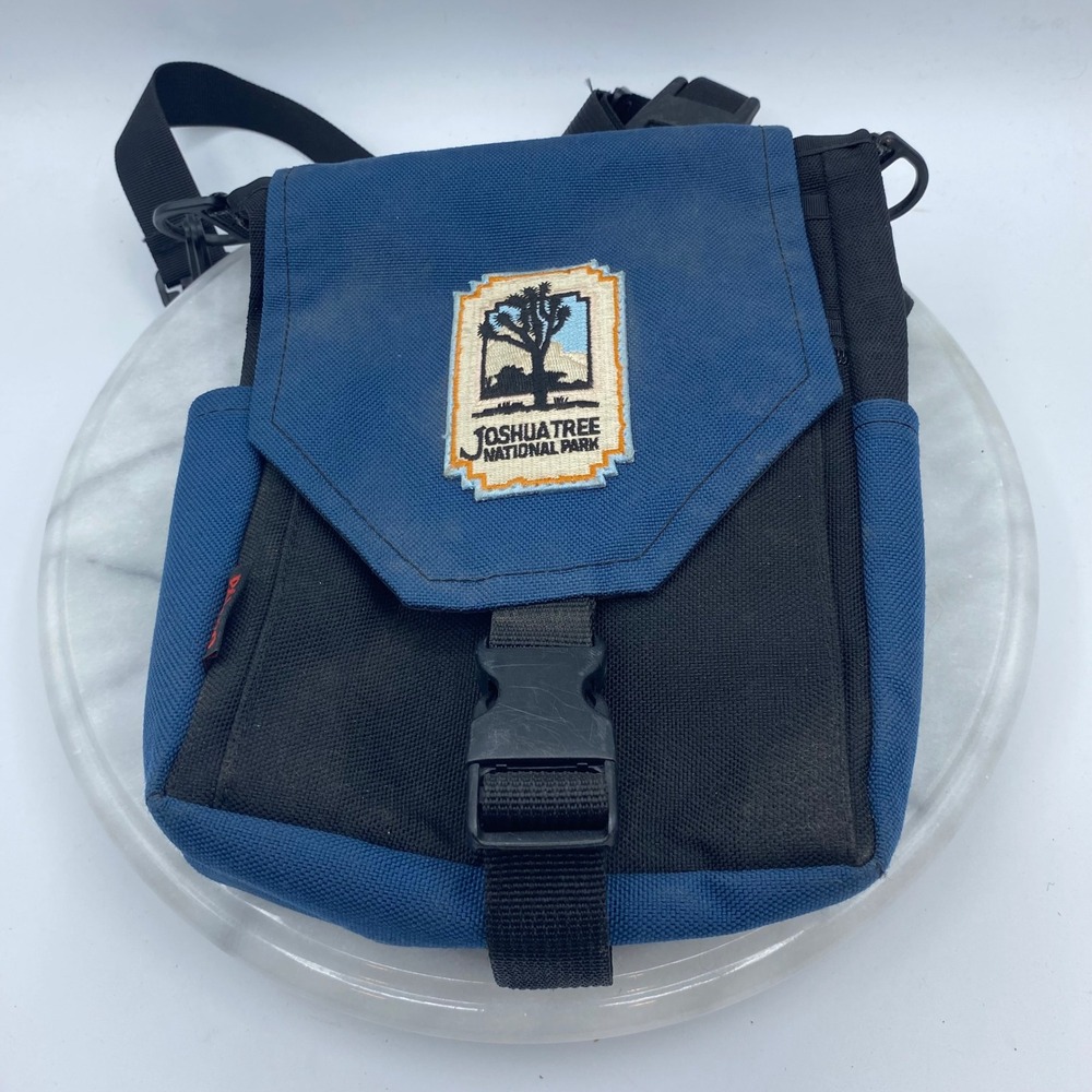 Joshua Tree National Park Small Crossbody Bag Blue Black Canvas Utility